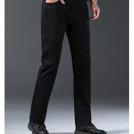 Tsingyi Men Jeans Vintage Black Straight Stretch Comfort by zapcart