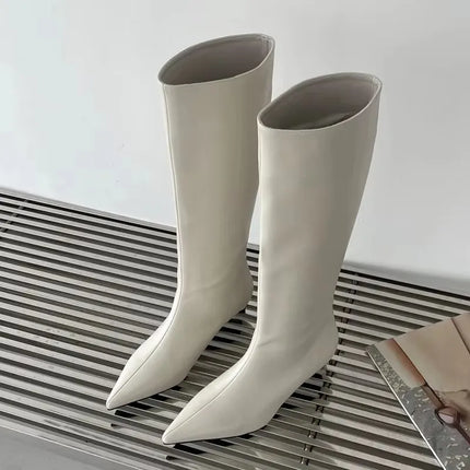Eilyken Cozy Autumn Slip On Knee High Boots for Women by zapcart