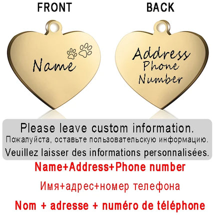PAWFECT Dog ID Heart Tag Custom Engraved Pet Necklace by zapcart