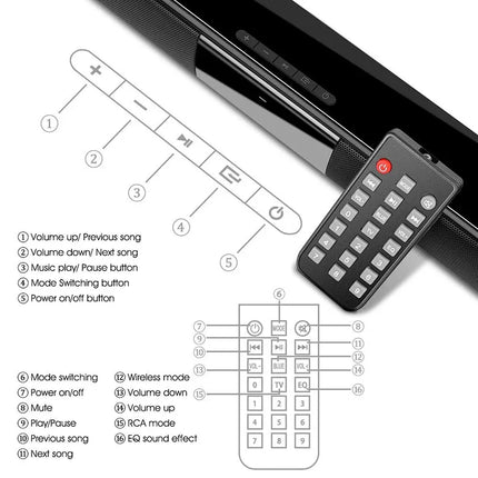 Honoursacy 40W Bluetooth Soundbar for TV PC Immersive Audio by zapcart