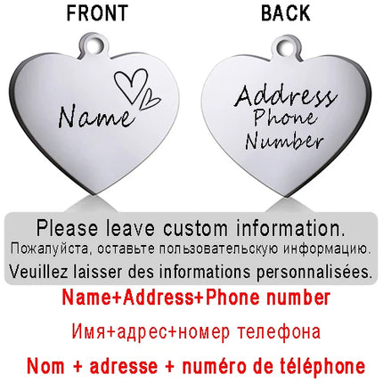 PAWFECT Dog ID Heart Tag Custom Engraved Pet Necklace by zapcart