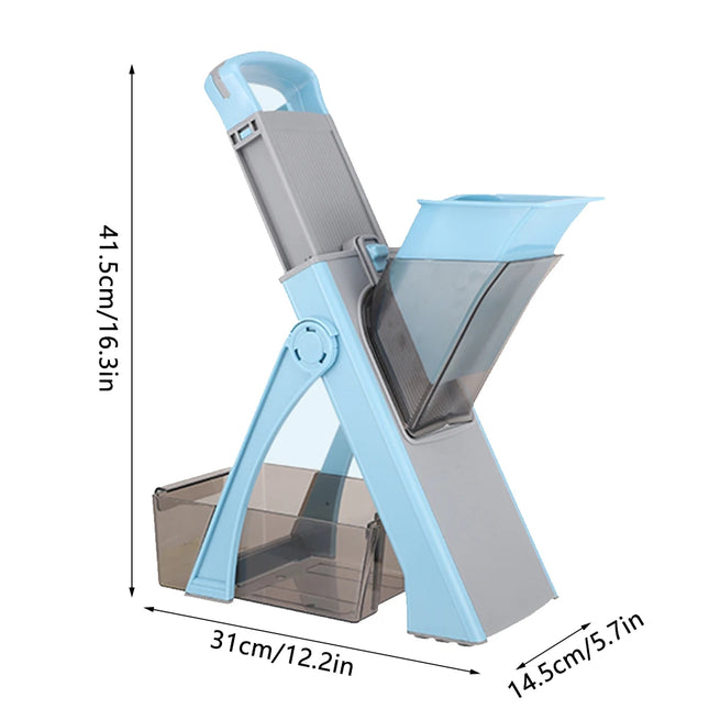 Safe Vegetable Slicer Adjustable Vegetable Chopper with 4 Modes Dicer, Julienne Kitchen Chopping Artifact (SkyBlue) by zapcart