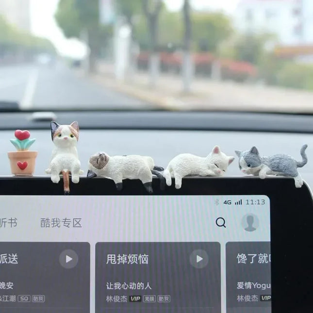 Moonbiffy Cute Cat Desk Ornament for Car Console Decor by zapcart