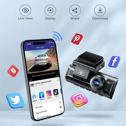 AZDOME M550 Pro Dash Cam 4K Front GPS Night Vision for Cars by zapcart