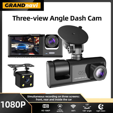 GrandNavi 3 Channel Dash Cam With WiFi App For Cars by zapcart