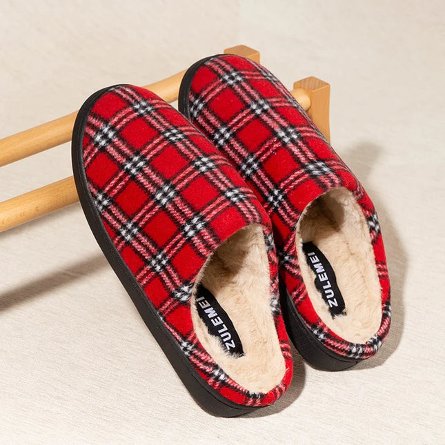 CN Jiangxi Mens Slippers Warm Fleece Non Slip Indoor Cozy by zapcart