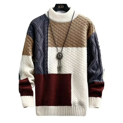 Choice Mens Korean Version Thickened Knit Sweater Winter by zapcart