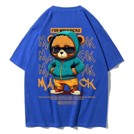 Teekossc Bear Pattern Cotton T Shirt Men Breathable by zapcart