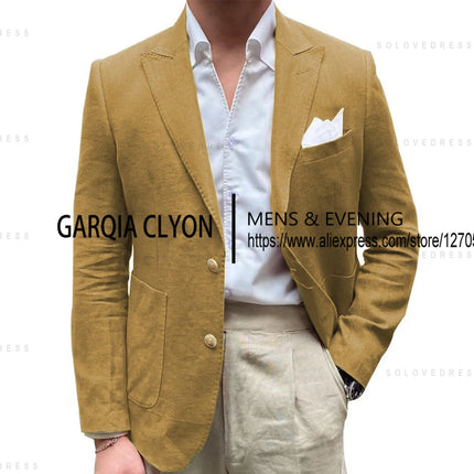 CN Jiangsu Just One Blazer Linen Suit For Men Wedding Ready by zapcart