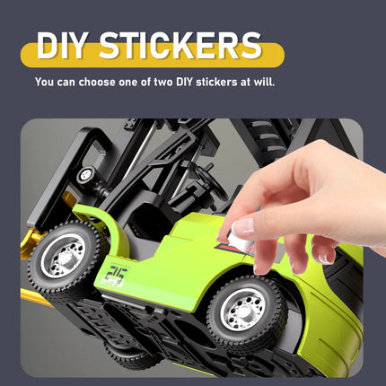 1:64 Bluetooth Remote Control Crane And Forklift two-in-one Desktop Mini Alloy Toy Car With Trailer Christmas Gift In Color Box by zapcart