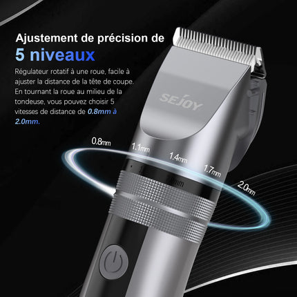 Sejoy USB Rechargeable Hair Clippers For Men Beard Trimmer