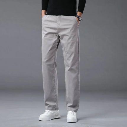 MAINKULC Mens Summer Tall Stretch Cotton Office Chino Pants by zapcart