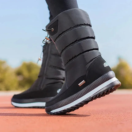 2025 Winter Womens Warm Mid Calf Waterproof Snow Boots by zapcart