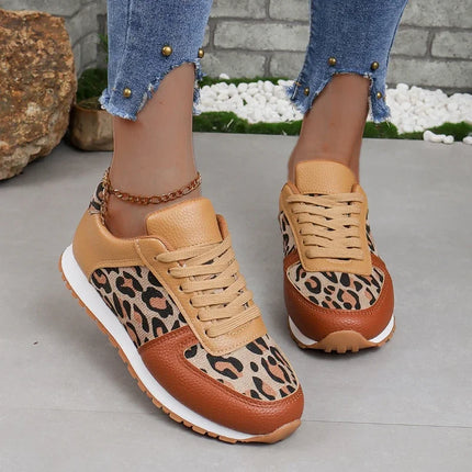 Women Leopard Print Jogging Sneakers For Summer Comfort by zapcart
