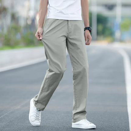 CN Guangdong Men Cotton Chinos Plus Size Summer Lightweight by zapcart