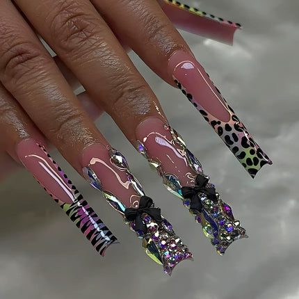 Press On Nails White Butterfly Pearls For Trendsetters 24pcs by zapcart