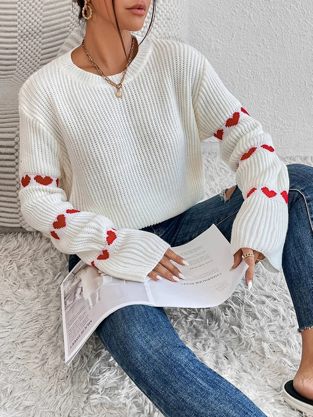 Womens Knitted Sweater Round Neck Solid Color Cozy Chic by zapcart
