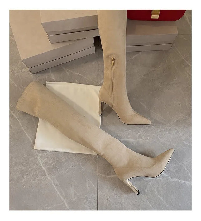 Women Over Knee Elastic Boots High Heels Versatile 2025 by zapcart