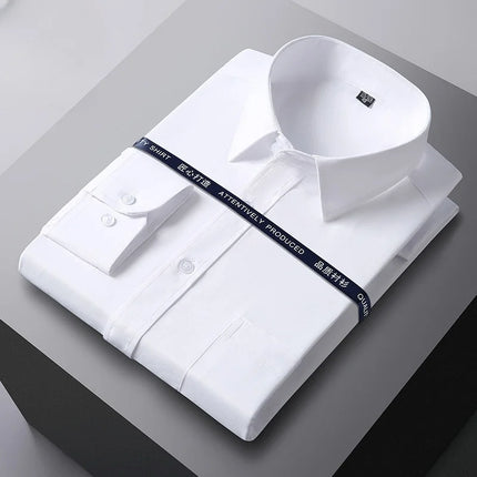 CN Zhejiang Men Formal Shirt Long Sleeve Anti Wrinkle White by zapcart