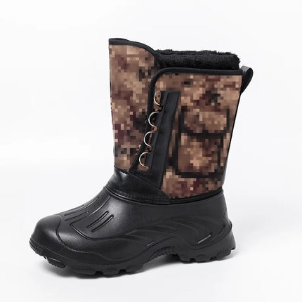 Pdmcms Mens Waterproof Snow Boots Velvet Warmth Midcalf by zapcart