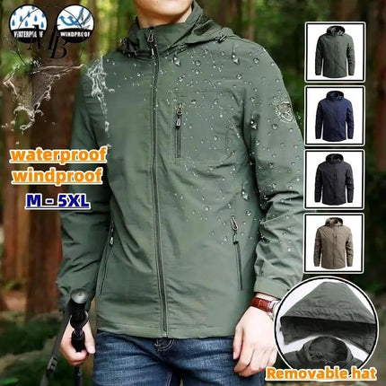 FujianChoice Mens Waterproof Jacket Plus Size Windbreaker by zapcart