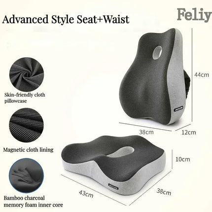 Feliy Memory Foam Office Chair Cushion Lumbar Support by zapcart