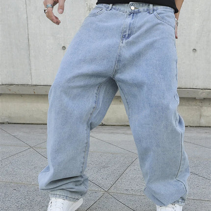 CN Guangdong Men Baggy Jeans Oversize Wide Leg Denim by zapcart