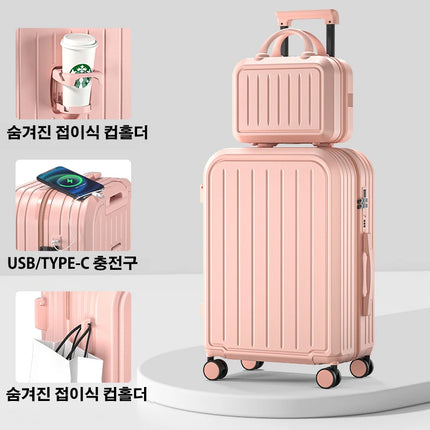 Korean Style Girls Luggage With Large Capacity 360 Wheels by zapcart