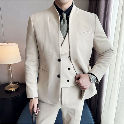 Korean Style Slim Fit Mens Elegant Suit Set By QUHNBGYCN by zapcart
