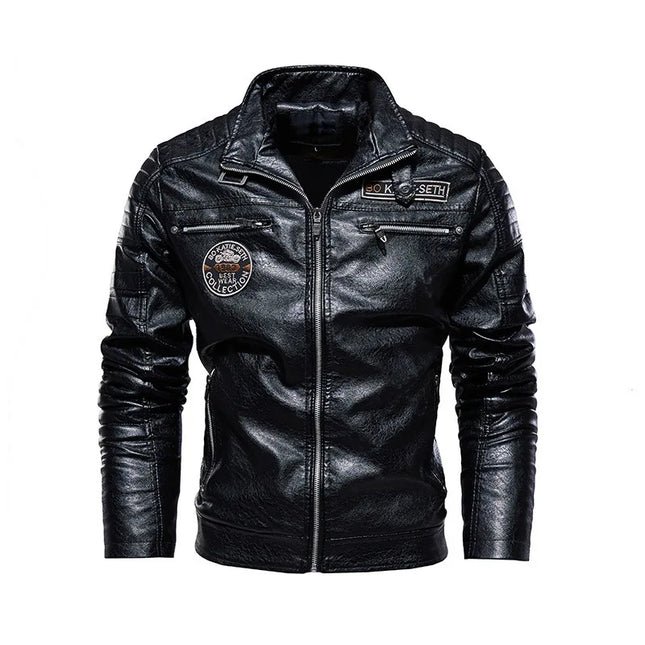Choice Mens PU Leather Jacket Fleece Lined For Moto Riders by zapcart