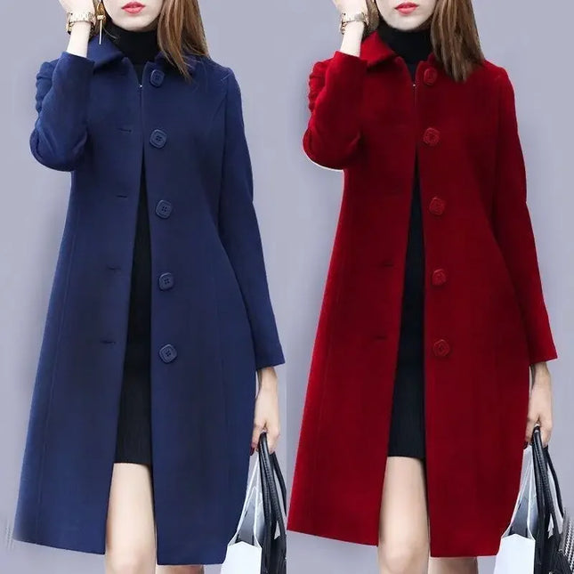 Choice Plus Size Womens Wool Coat Hepburn Slimming Fit by zapcart