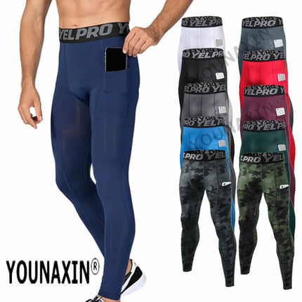YOUNAXIN Men's Basketball Compression Pants With Pocket by zapcart