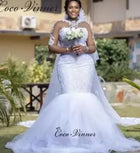 Cusotmized Long Sleeves Mermaid Wedding Dress Plus Size by zapcart