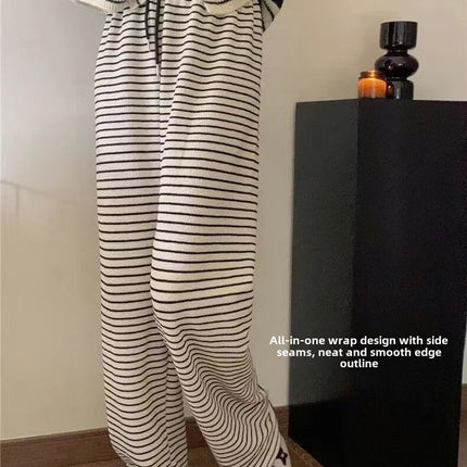 Summer Striped Wide Leg Pants Women Slimming Drapey by zapcart