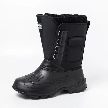 Pdmcms Mens Waterproof Snow Boots Velvet Warmth Midcalf by zapcart