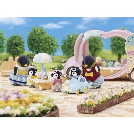 Sylvanian Families Penguin Family Pushcart Toy for Kids by zapcart