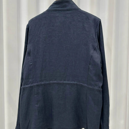 Breathable Linen Jacket For Women Four Pocket Zipper by zapcart