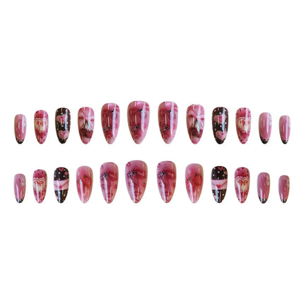 Sweet Letter Press On Nails For Girls Almond Shape Bowknots by zapcart