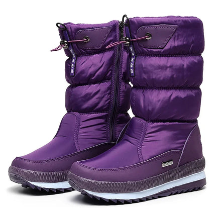 Women Snow Boots Waterproof Non Slip Plush Fur Warm by zapcart