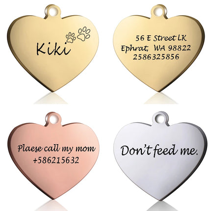 PAWFECT Dog ID Heart Tag Custom Engraved Pet Necklace by zapcart