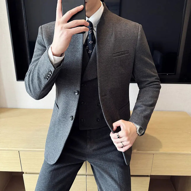 Korean Style Slim Fit Mens Elegant Suit Set By QUHNBGYCN by zapcart