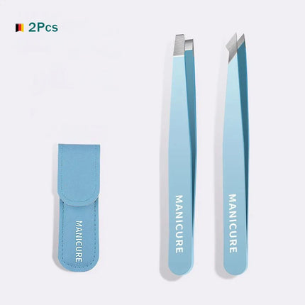 4Pcs Eyebrow Tweezers Set Stainless Steel Slanted For Women by zapcart