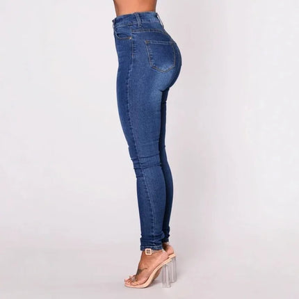 Women High Waist Stretch Denim Skinny Jeans For Hip Lift by zapcart