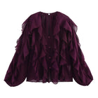 Ruffles Women Elegant Blouses Festival Tops for Ladies by zapcart