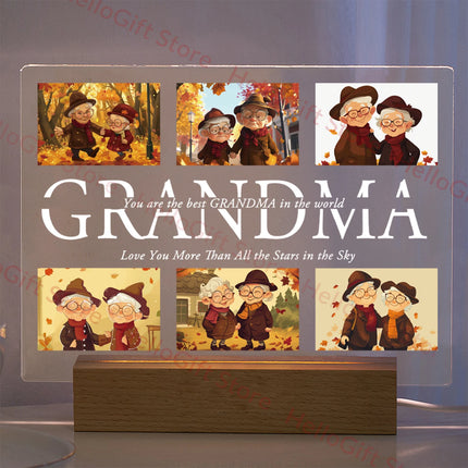 Custom Photo Text 3D Acrylic Lamp For Mom Dad Gift by zapcart