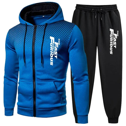 VIPOLCN Men Hooded Tracksuit Comfort Zip Up Sweatshirt Pants by zapcart