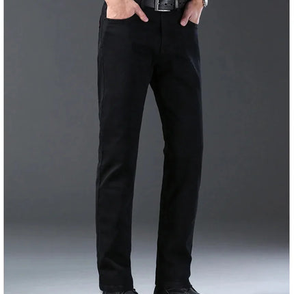 Tsingyi Men Jeans Vintage Black Straight Stretch Comfort by zapcart