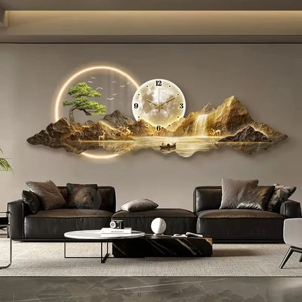 Design Luxury LED Wall Clock For Modern Living Room Decor by zapcart