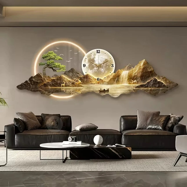 Design Luxury LED Wall Clock For Modern Living Room Decor by zapcart