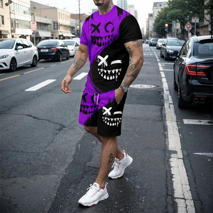 2024 New Fashion Hip Hop 3D Printed Men's Suit Oversized Clothing Short Sleeve Shorts Suit Men's Sportswear Summer Casual Suit by zapcart
